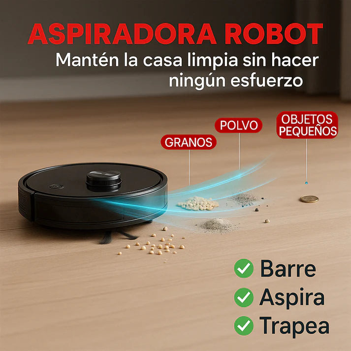 Cleanme® Aspiradora Robot | Limpia tu hogar sin mover un dedo